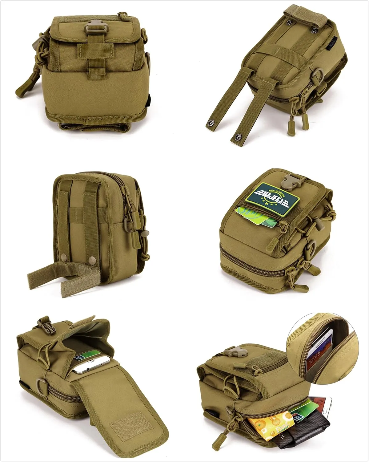 UNISTRENGH Tactical MOLLE Phone Magazine Pouch Military Small Belt Pouches Sling Chest Daypack Shoulder Bag Gear Duty Pack for Outdoor Hunting Vest Backpack