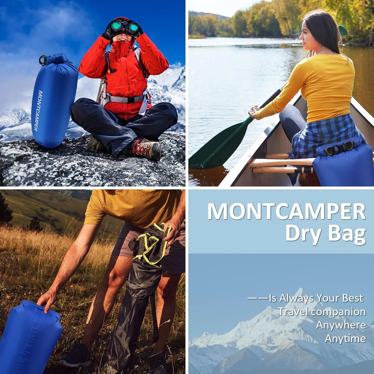 Upgraded 30D Nylon Waterproof Dry Bag-Extra Large Storage Sack for Hiking, Kayaking and Rafting-Roll Top Closure-Float on Water(20L/Blue)