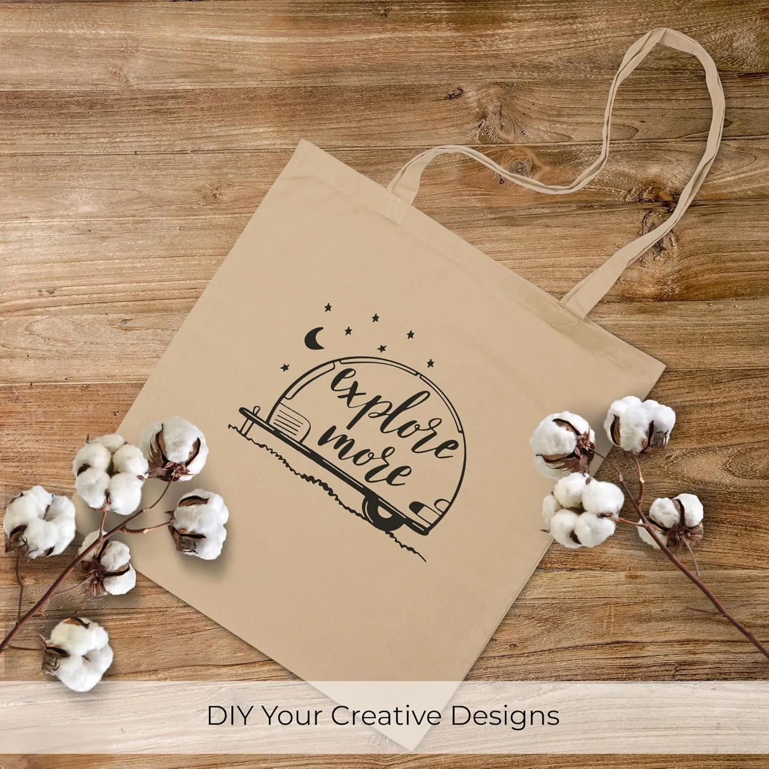 Urban Villa 12 Pack Reusable Grocery Bags 15’’x16’’ with 27’’ long Handle Beige Color 100% Cotton Tote Bags Medium Weight Grocery Shopping Cloth Bags Great Choice for Promotion Gift DIY Advertising
