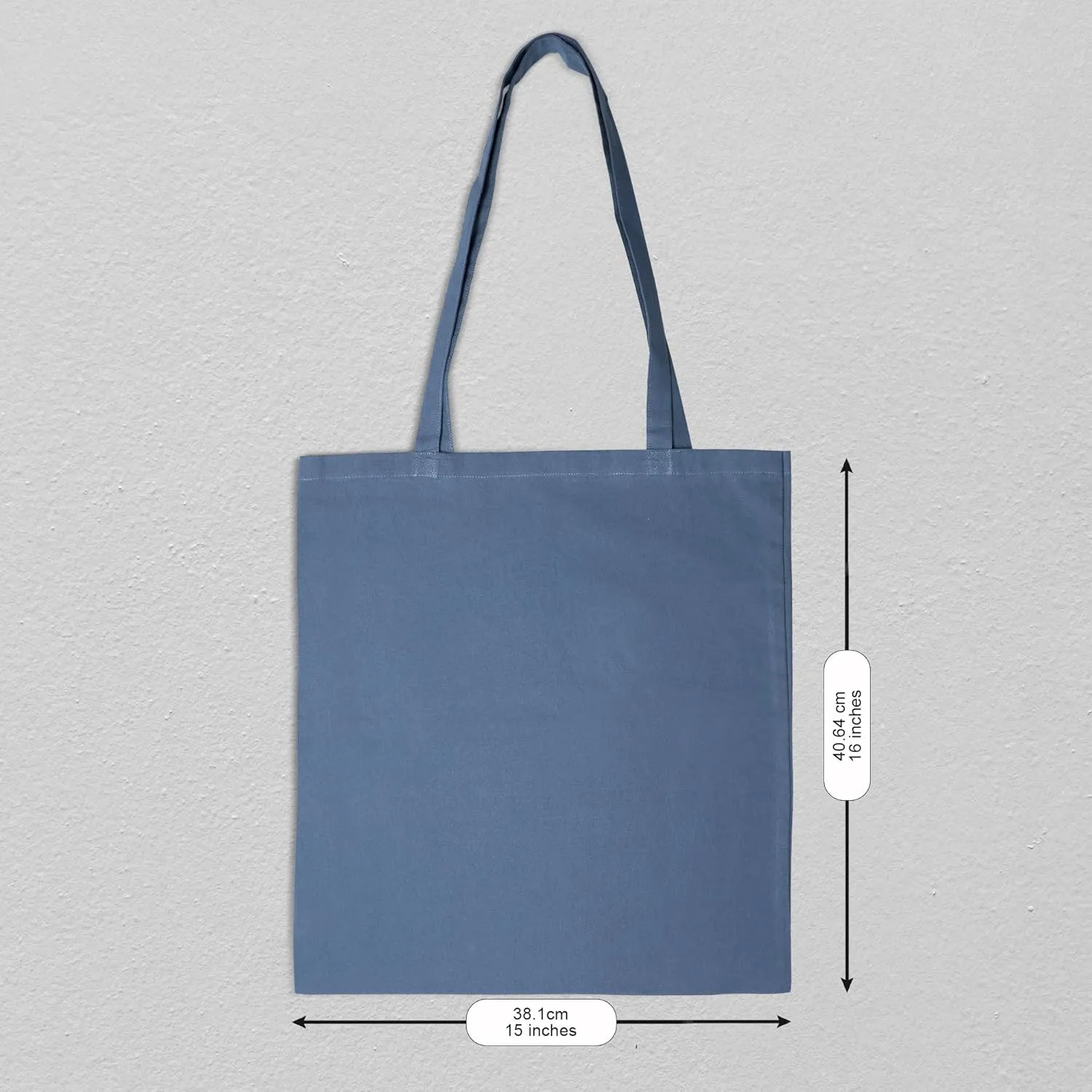 Urban Villa 12 Pack Reusable Grocery Bags 15’’x16’’ with 27’’ long Handle Blue Color 100% Cotton Tote Bags Medium Weight Grocery Shopping Cloth Bags Great Choice for Promotion Gift DIY Advertising