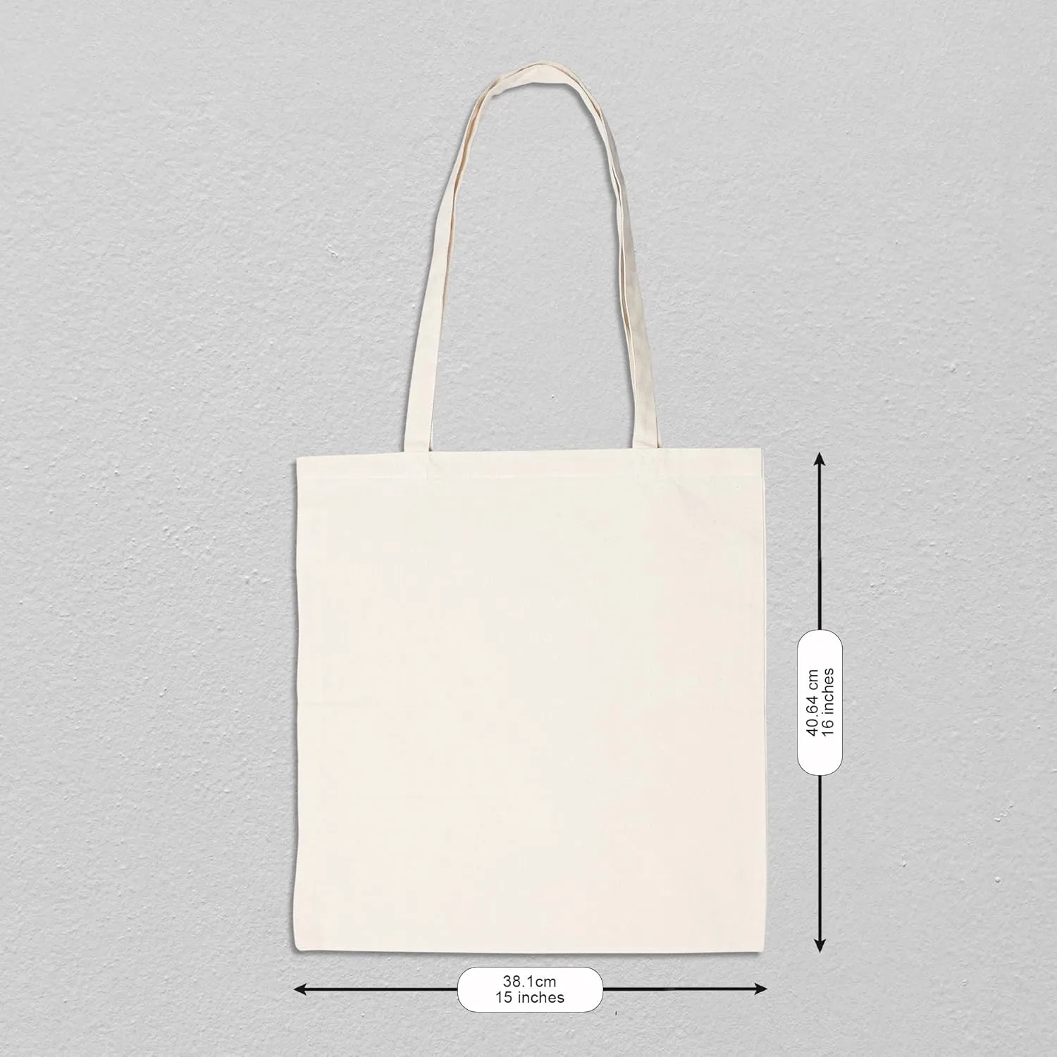Urban Villa 12 Pack Reusable Grocery Bags 15’’x16’’ with 27’’ long Handle Natural Color 100% Cotton Tote Bags Medium Weight Grocery Shopping Cloth Bags Great Choice for Promotion Gift DIY Advertising