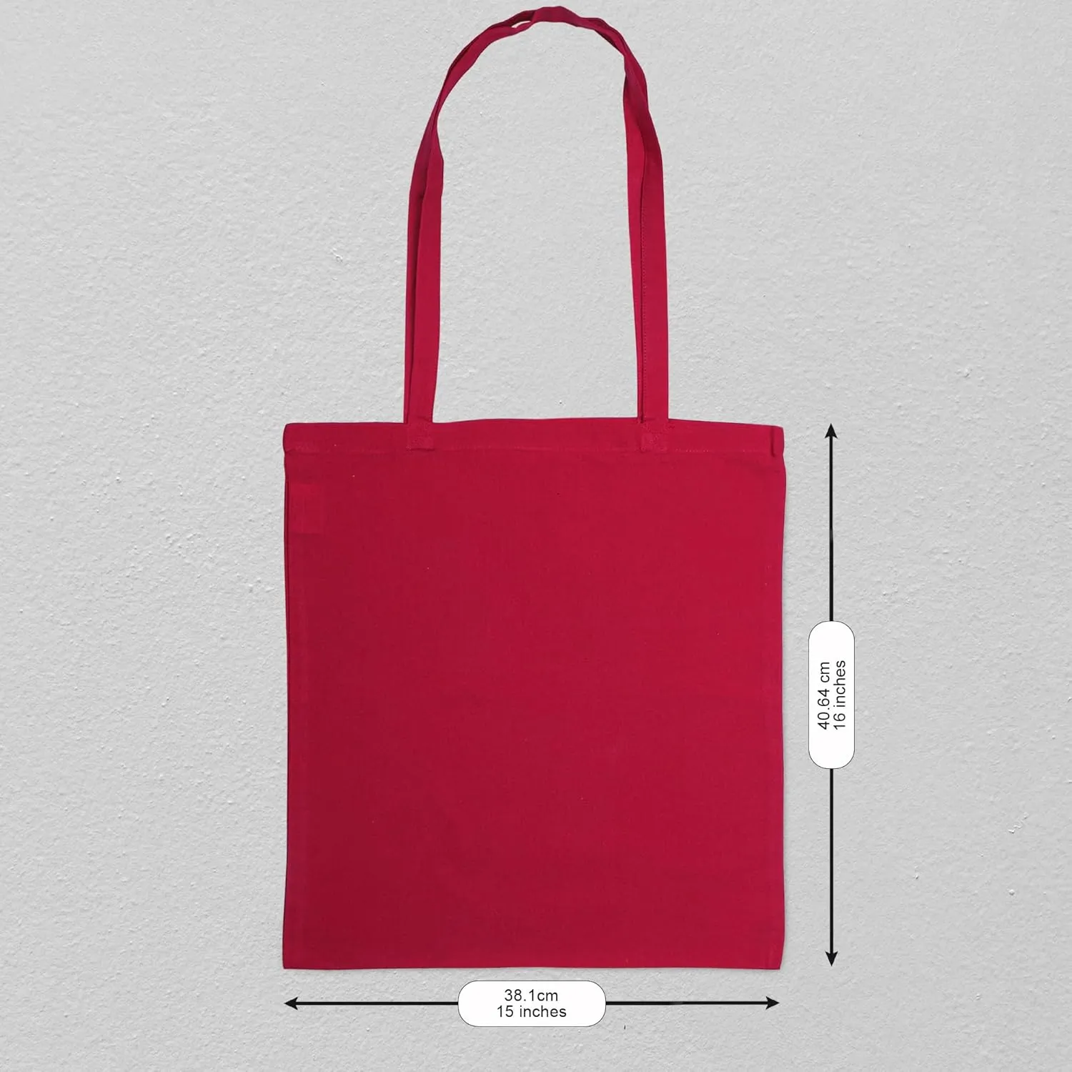 Urban Villa 12 Pack Reusable Grocery Bags 15’’x16’’ with 27’’ long Handle Red Color 100% Cotton Tote Bags Medium Weight Grocery Shopping Cloth Bags Great Choice for Promotion Gift DIY Advertising