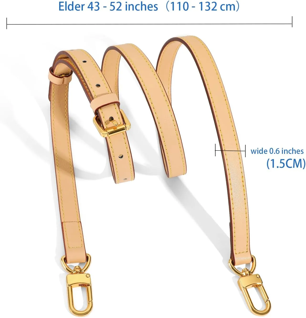 Vachetta Leather Replacement Adjustable Shoulder Strap for L V Handbag Replacement Bag Strap
