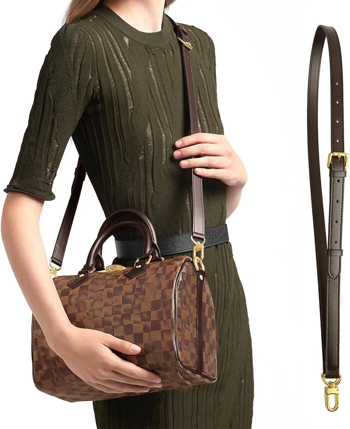 Vachetta Leather Replacement Adjustable Shoulder Strap for L V Handbag Replacement Bag Strap