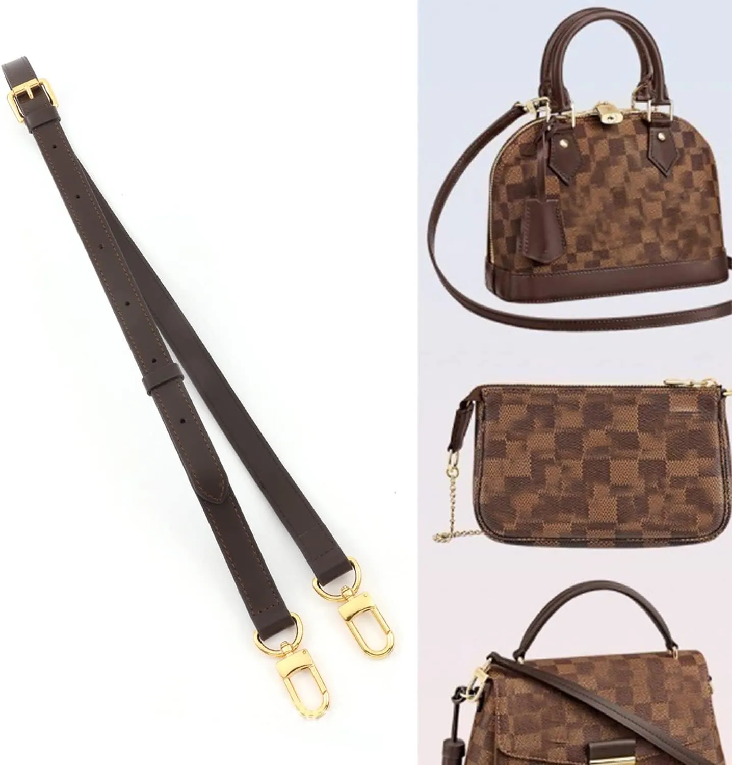 Vachetta Leather Replacement Adjustable Shoulder Strap for L V Handbag Replacement Bag Strap