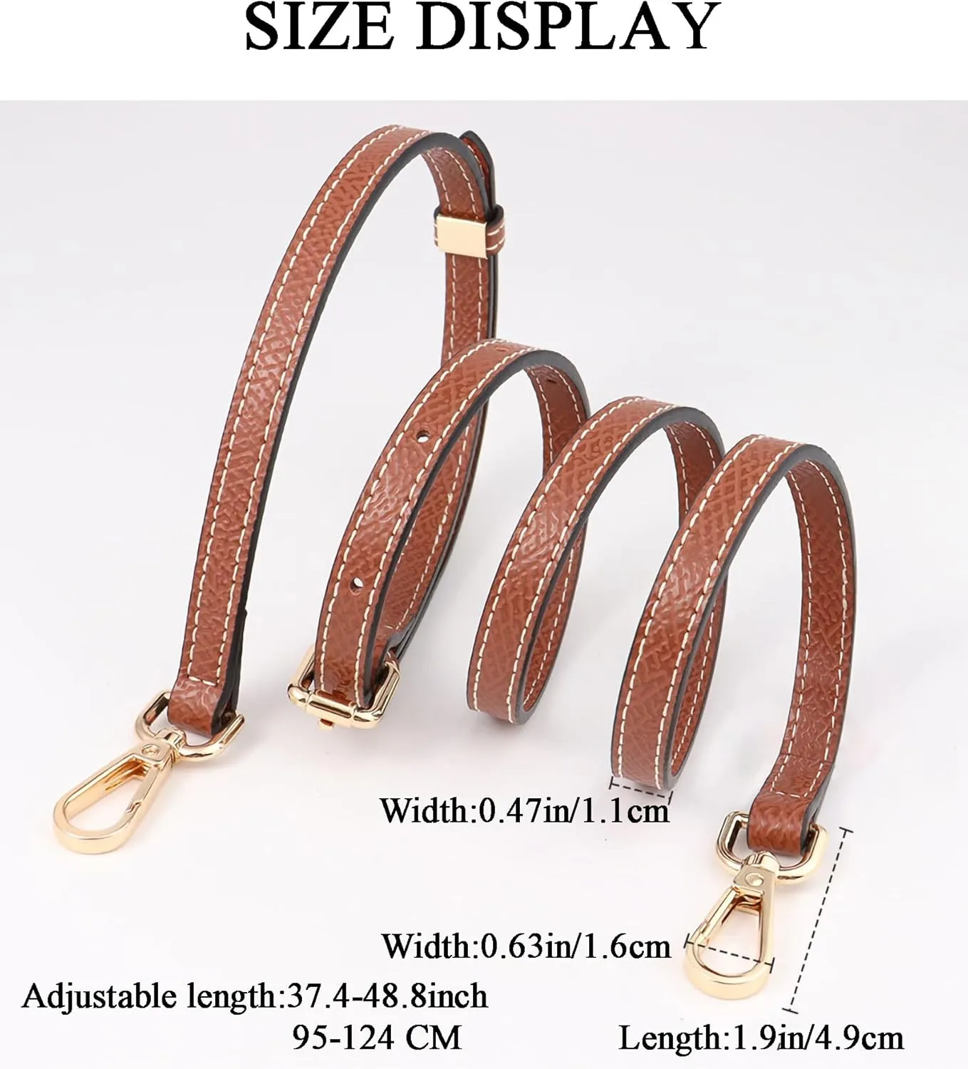Vachetta Leather Replacement Crossbody Handbag Strap Adjustable