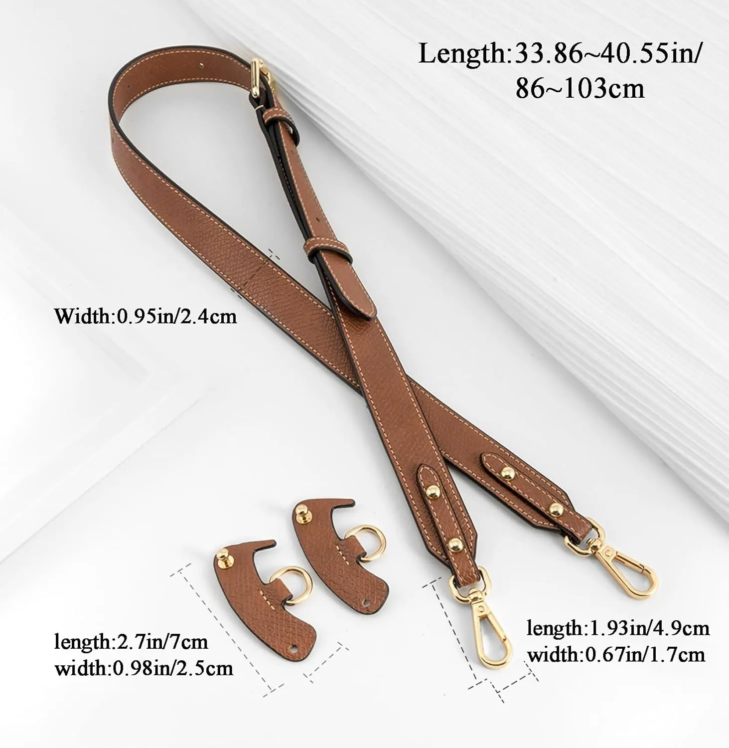 Vachetta Leather Replacement Crossbody Handbag Strap Adjustable