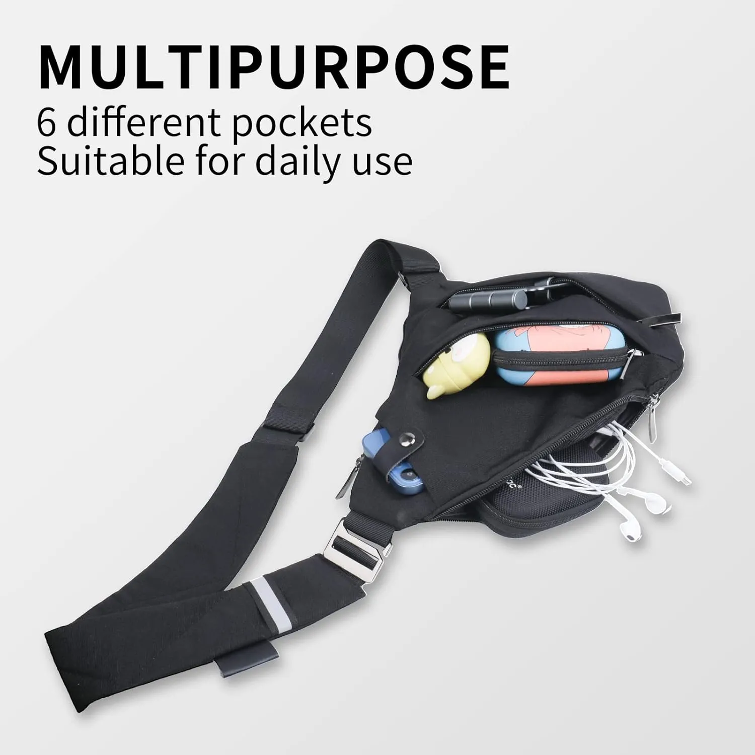 VADOO Anti-theft Crossbody Bags for Women, Shoulder Sling Bag for Men Lightweight Chest Bag for Travel Sport