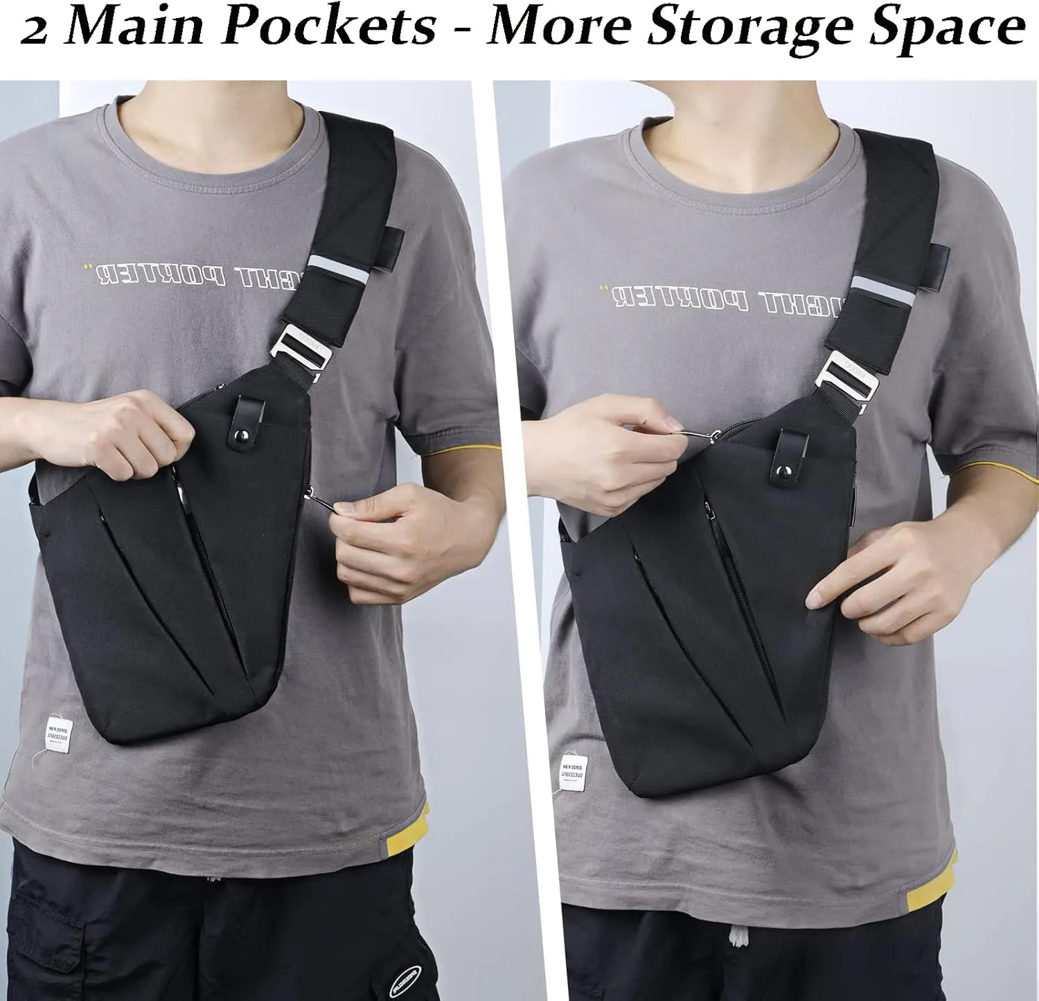 VADOO Anti-theft Crossbody Bags for Women, Shoulder Sling Bag for Men Lightweight Chest Bag for Travel Sport