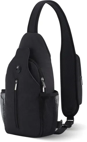 VADOO Sling Backpack with RFID Blocking and Phone Holder on Strap for Men Women Crossbody Chest Bag for Travel Hiking