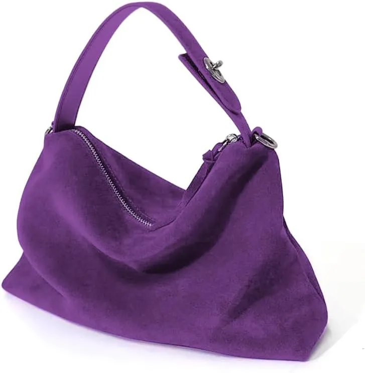 VAKAER Suede Tote Bag for Women, Suede Leather Crossbody Bag with Adjustable Strap Nubuck Shoulder Satchel Hobo Purse