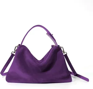 VAKAER Suede Tote Bag for Women, Suede Leather Crossbody Bag with Adjustable Strap Nubuck Shoulder Satchel Hobo Purse
