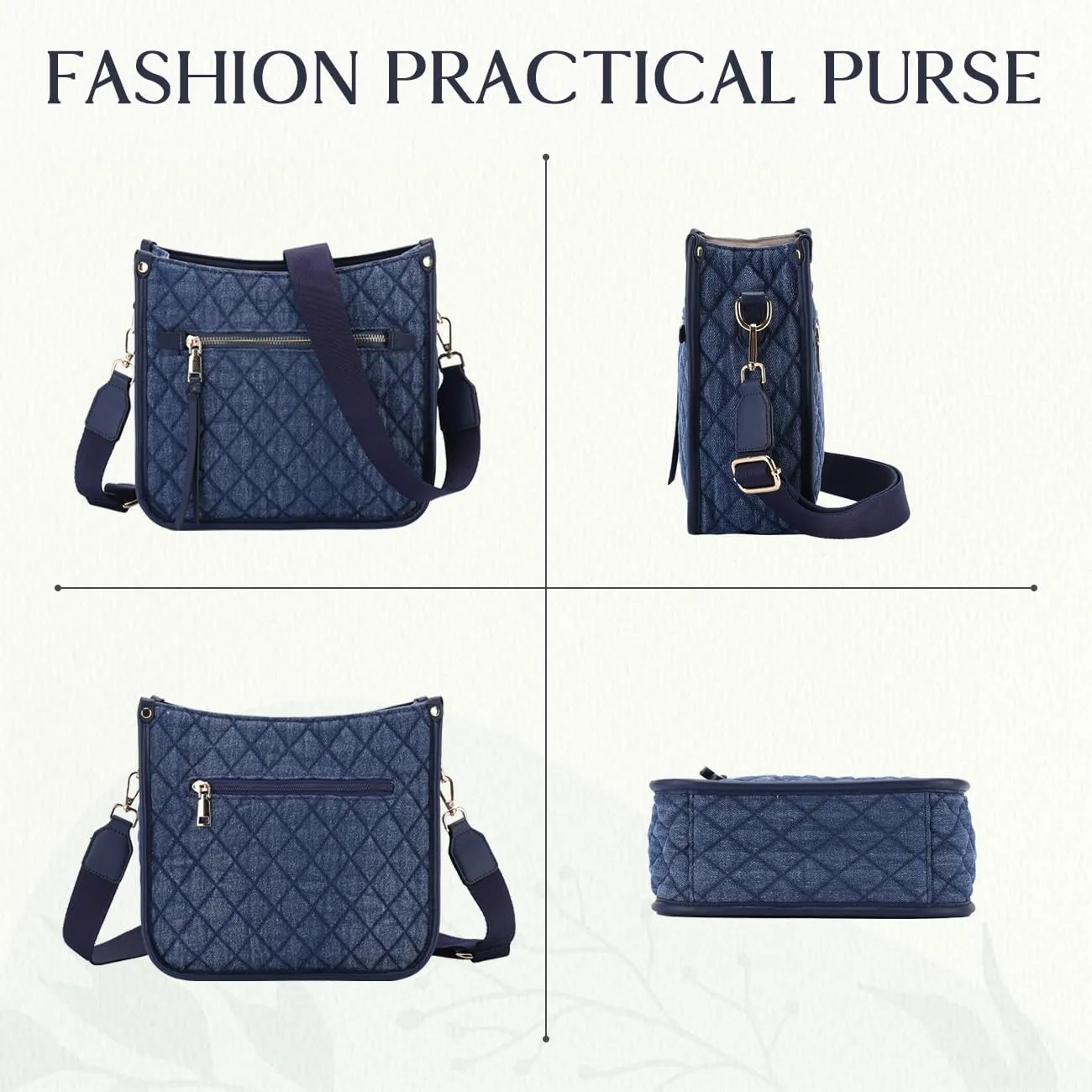 VASCHY Crossbody Bag Purse for Women,Fashion Vegan Leather Hobo Handbag Shoulder Bag Purse with Guitar Strap