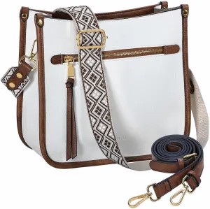 VASCHY Crossbody Bag Purse for Women,Fashion Vegan Leather Hobo Handbag Shoulder Bag Purse with Guitar Strap