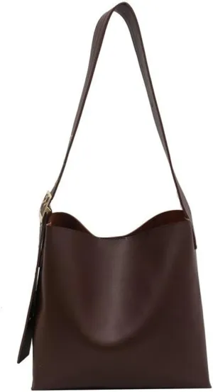 Vegan Leather Hobo Bag for Women Vintage Shoulder Bag Slouchy Bucket Handbag Crossbody Bag with Coin Purse
