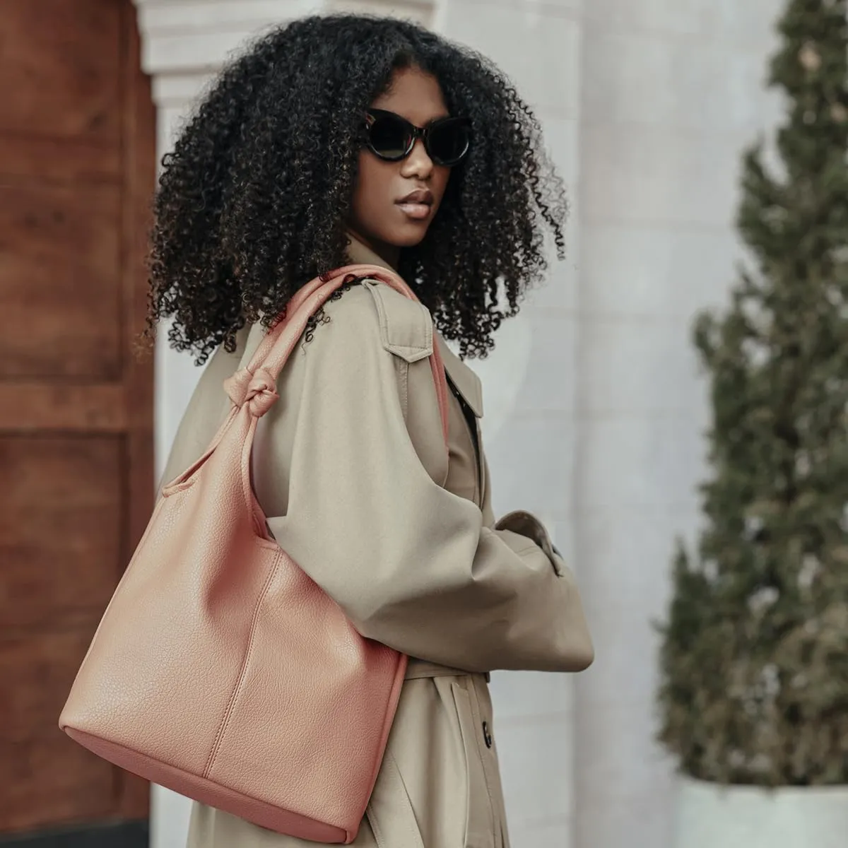 Vegan Leather Hobo Purses set, Slouchy Shoulder Bag Knotted Hobo Bags for Women with a small Purse and Clutch Handbag