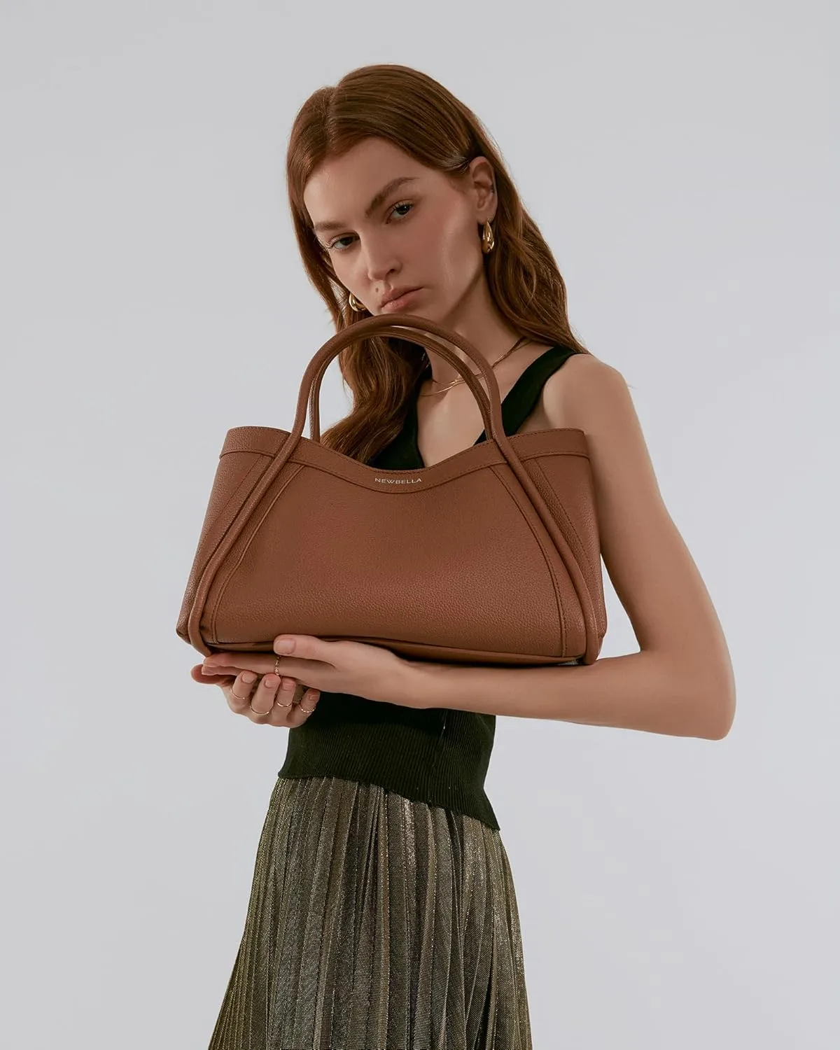 Vegan Leather Tote Bag for Women, Hobo Shoulder Bag, Crossbody Handbag with Matching Purse, Stylish Versatile
