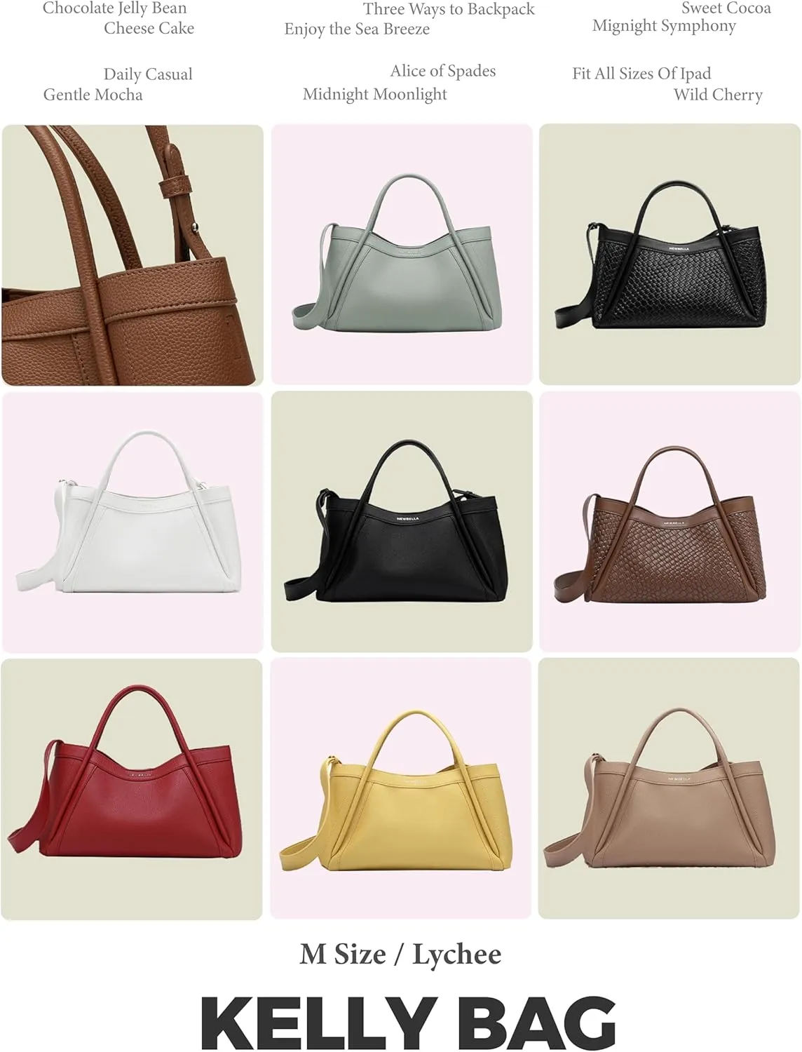 Vegan Leather Tote Bag for Women, Hobo Shoulder Bag, Crossbody Handbag with Matching Purse, Stylish Versatile