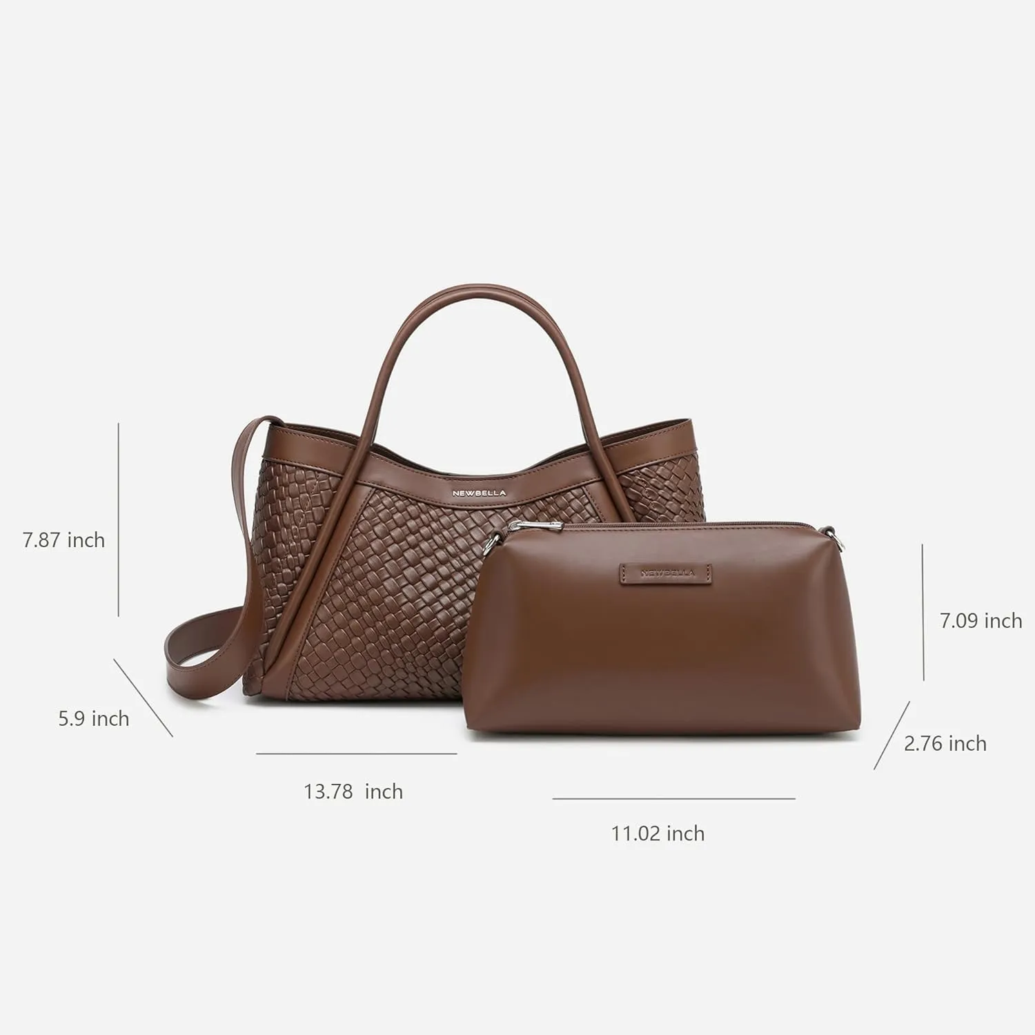 Vegan Leather Tote Bag for Women, Hobo Shoulder Bag, Crossbody Handbag with Matching Purse, Stylish Versatile