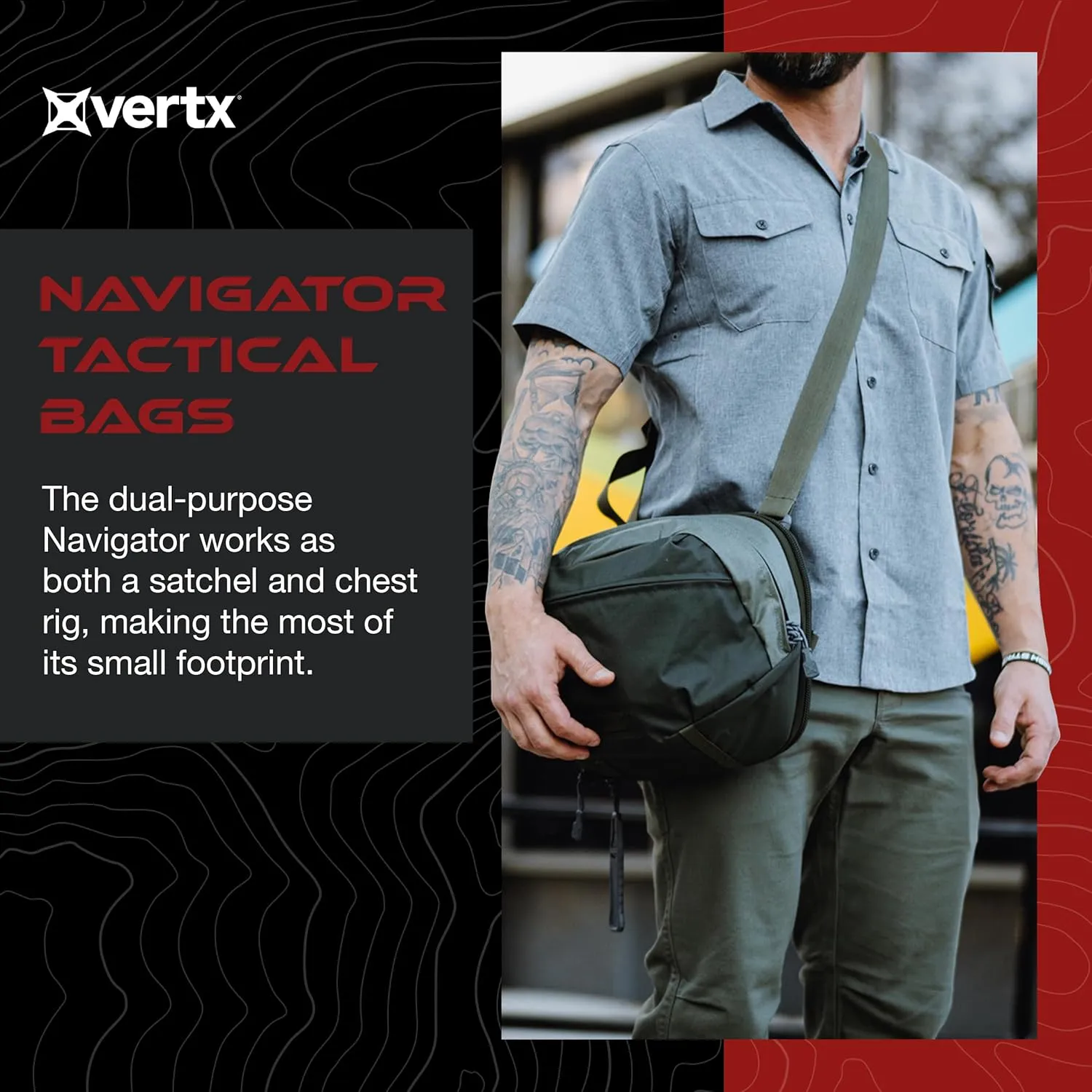 Vertx Navigator Tactical Sling Bag Crossbody 10L for Travel, Work, Concealed Carry, Tactical Gear