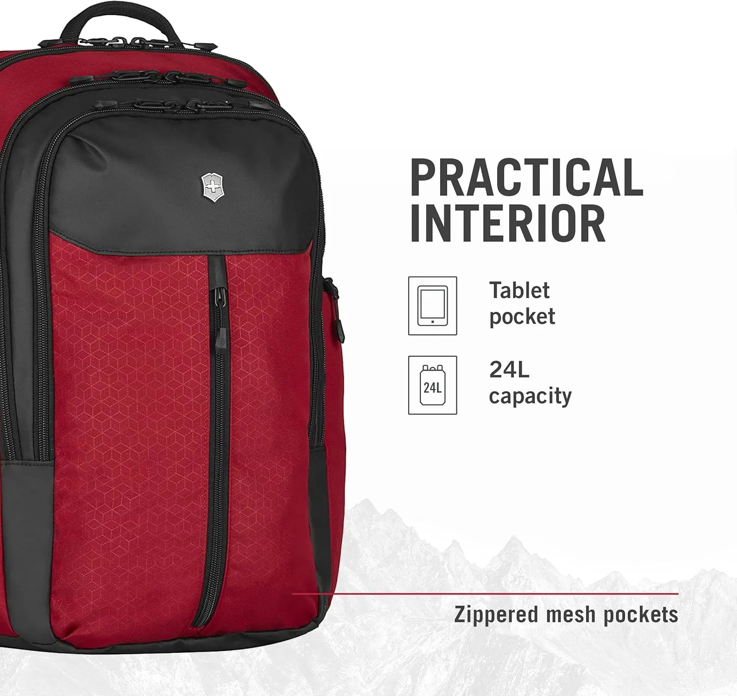 Victorinox Altmont Original Vertical-Zip Laptop Backpack - Travel Backpack for 17" Laptop - Premium Travel Accessory - 24 Liters, Red
