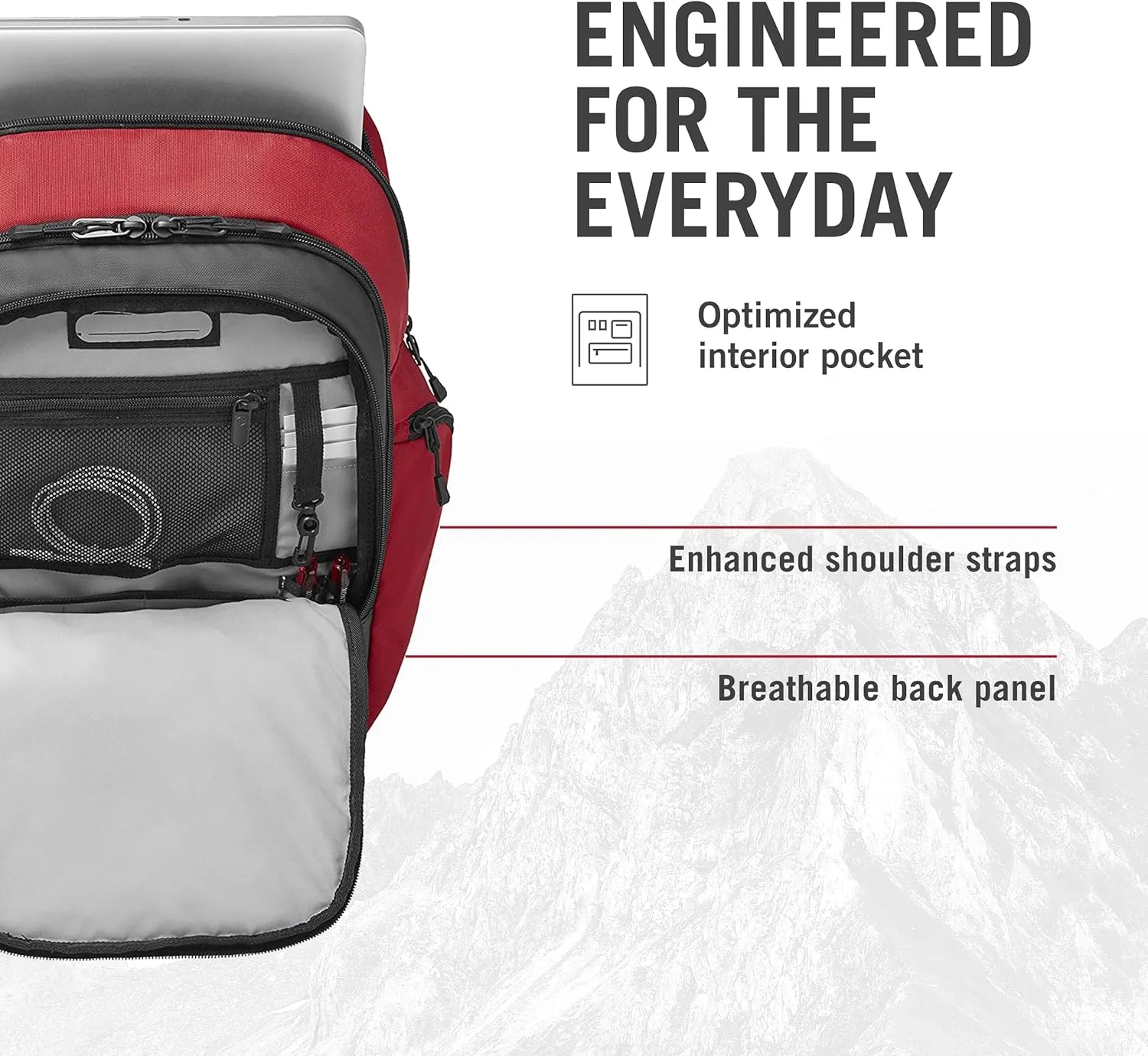 Victorinox Altmont Original Vertical-Zip Laptop Backpack - Travel Backpack for 17" Laptop - Premium Travel Accessory - 24 Liters, Red