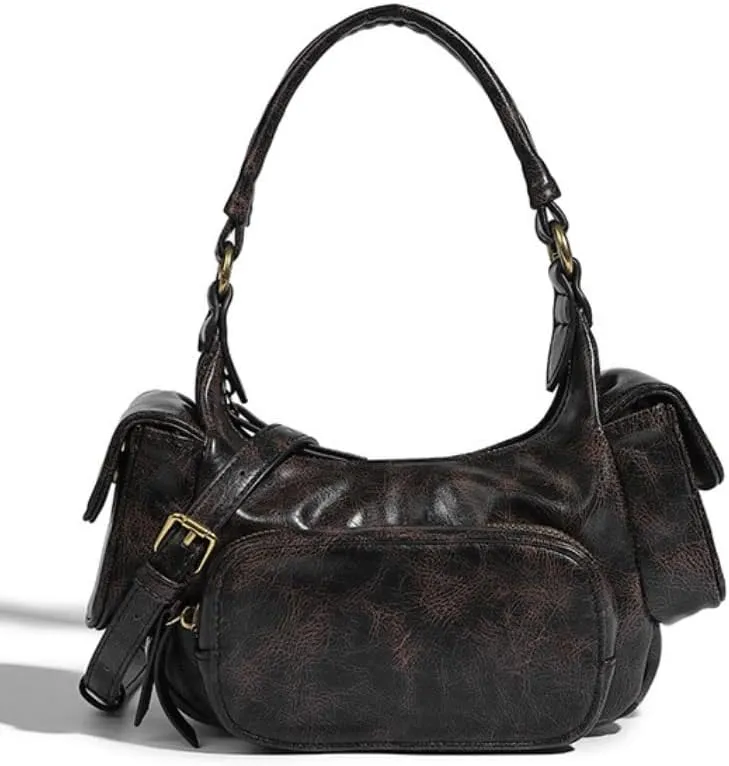 Vintage Crossbody Bag for Women - Trendy Shoulder Purse Retro Boho Tote Bag Streetwear Punk Handbag Urban Handbag