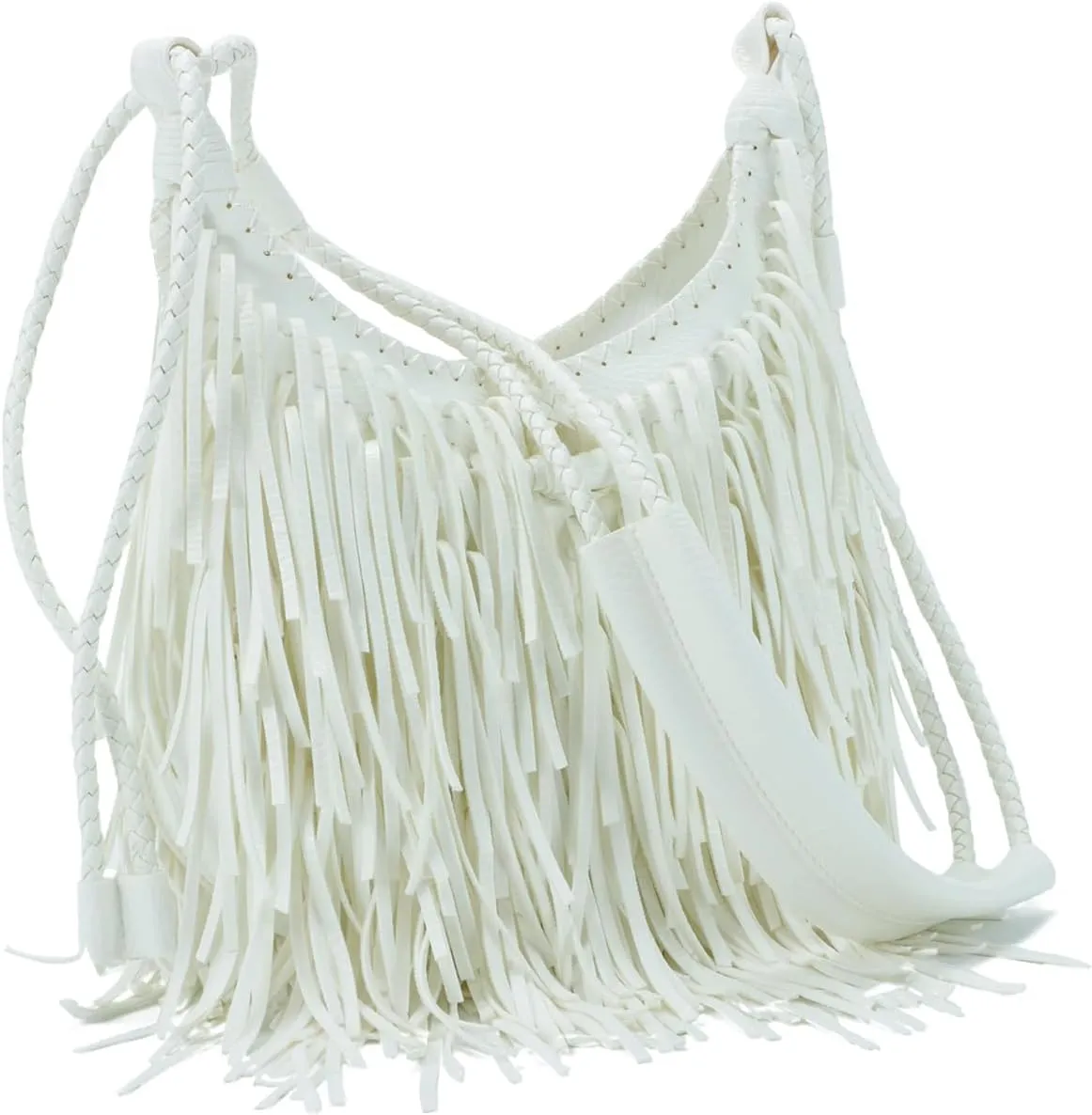 Vintage Fringe Hobo Bag for Women - Black Fringe Purse with Tassel Satchel Shoulder Bag