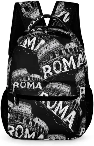 Vintage Roman Architecture Casual Backpack Travel Laptop Cute Basic Shoulder Bag for Work Women & Men