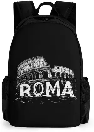 Vintage Roman Architecture Fashion Backpack Light Weight Daily Travel Hiking Laptop Shoulder Bag