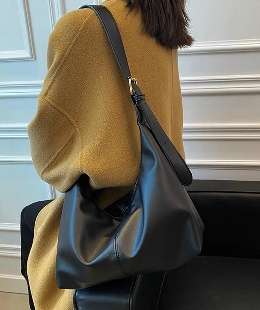 Vintage Shoulder Crossbody Purses for Women Large Dumpling Tote Bag Soft Vegan Leather Handbags Adjustable Satchels