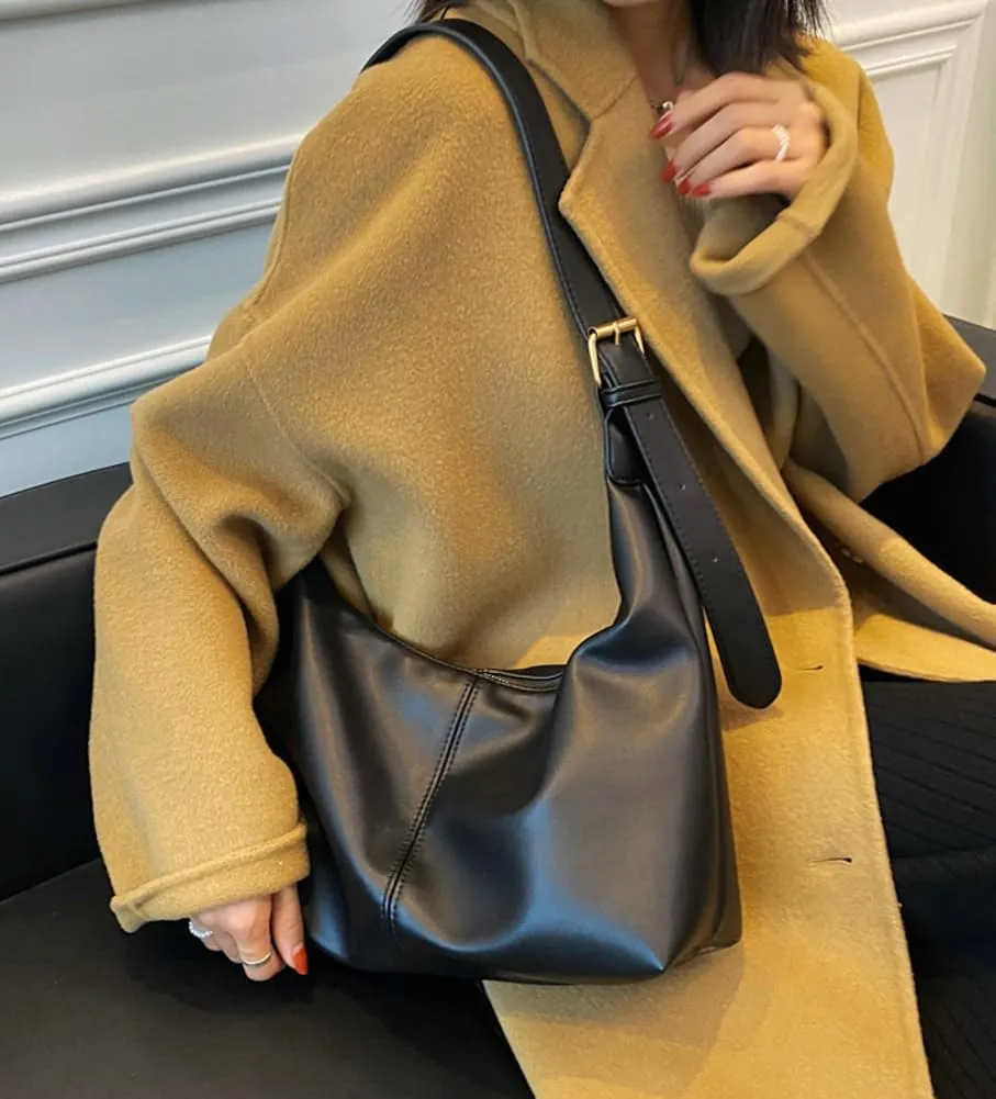 Vintage Shoulder Crossbody Purses for Women Large Dumpling Tote Bag Soft Vegan Leather Handbags Adjustable Satchels