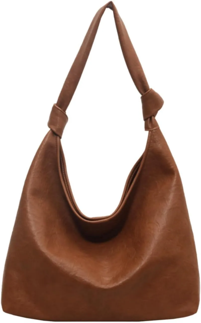 Vintage Slouchy Shoulder Hobo Bags for Women Trendy Soft PU Leather Clutch Purse Totes Handbags