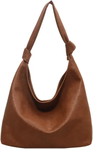 Vintage Slouchy Shoulder Hobo Bags for Women Trendy Soft PU Leather Clutch Purse Totes Handbags