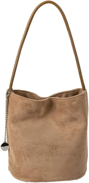 Vintage Suede Bag Soft Slouchy Hobo Bag Underarm Bag Elegant Tote Bag Shoulder Handbag Satchel Purse Shopping Bag for Women