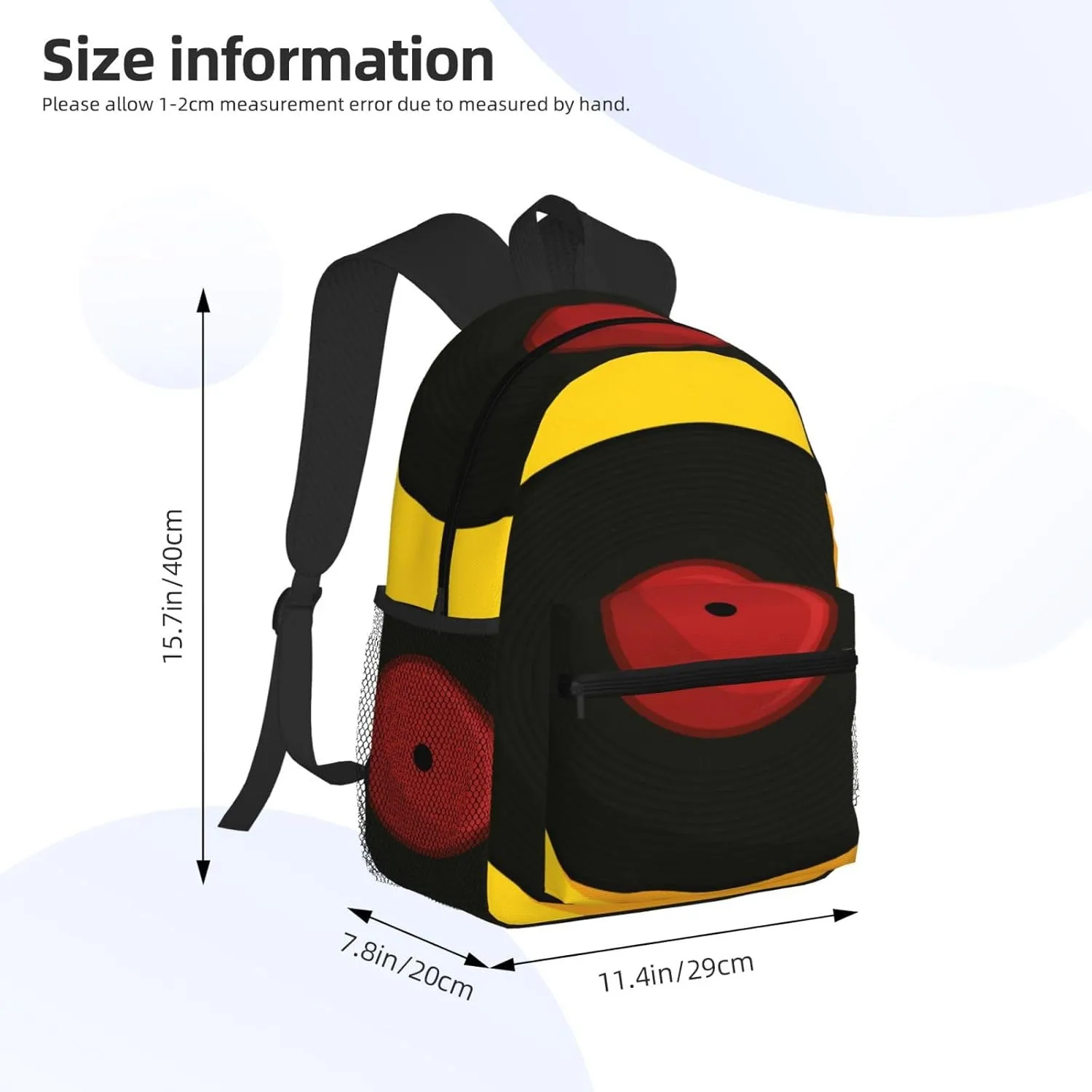 Vinyl Music Record Backpack, Travel Laptop Backpack Computer Bag Rucksack for Men Women Business Work Fits 15.6 Inch Notebook