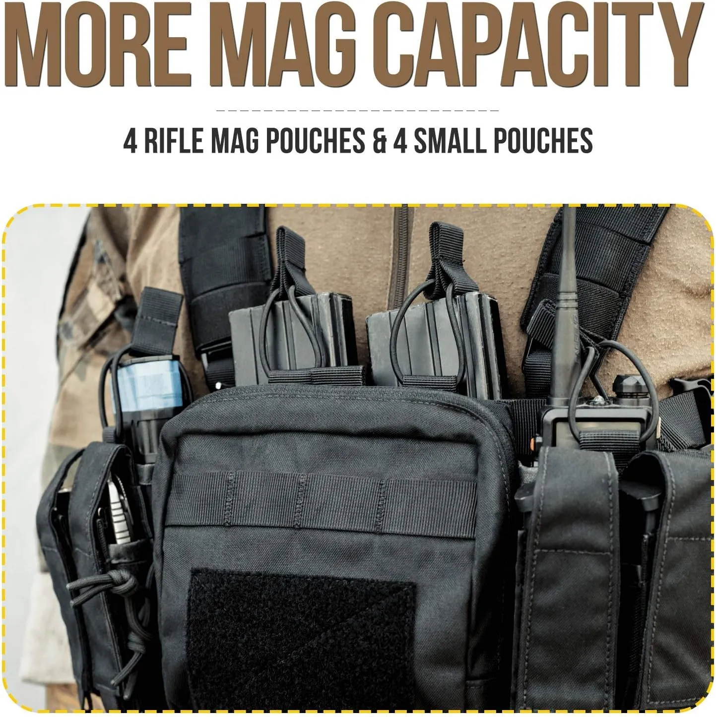 VISMIX Tactical Chest Rig, Adjustable&Detachable Molle Chest Rigs with Mag Pouch