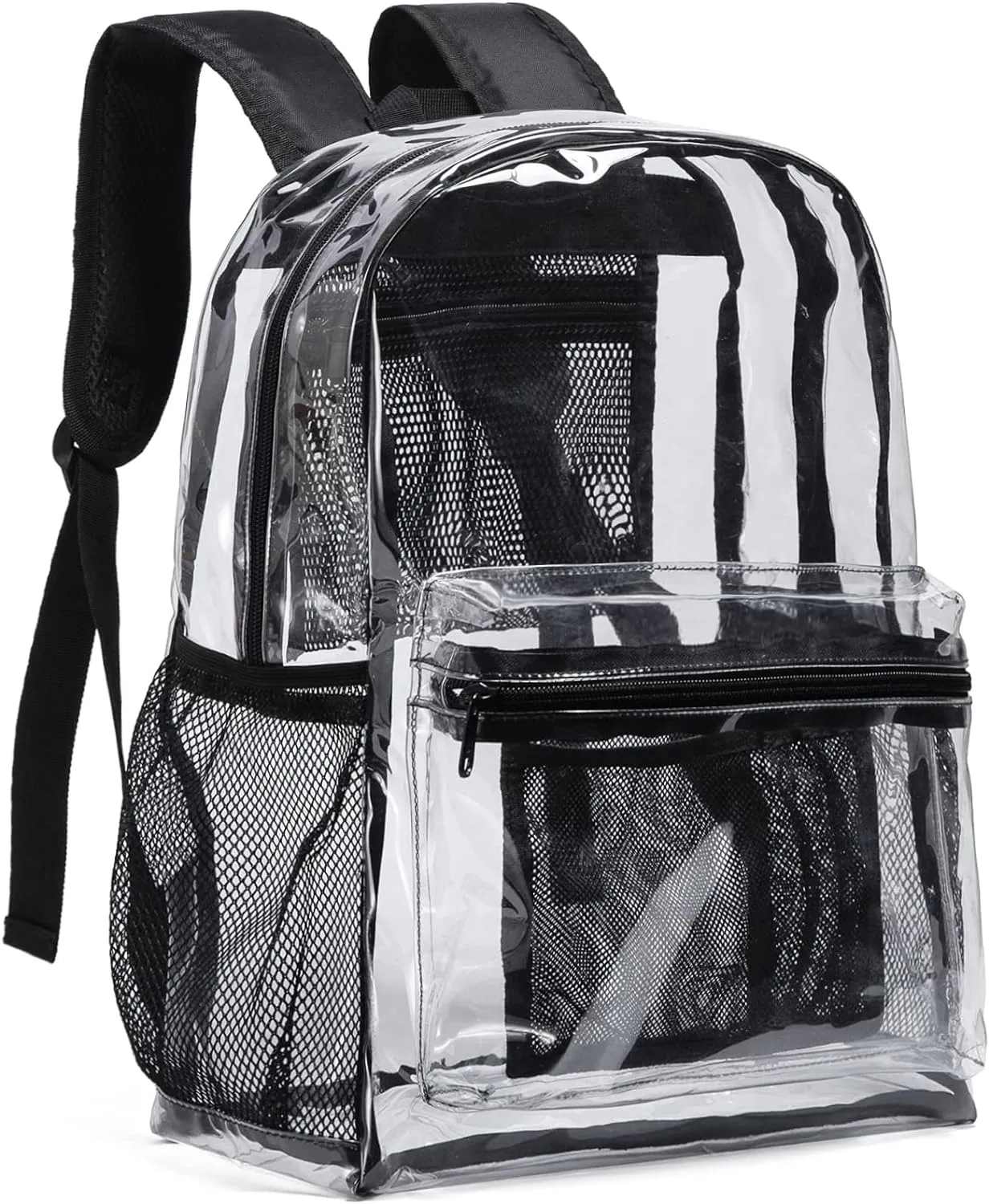 Vorspack Clear Backpack Heavy Duty PVC Transparent Backpack with Reinforced Strap for College Workplace