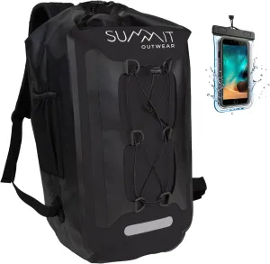 Waterproof Backpack –Dry Bag Backpack with Roll Top Closure – Hiking – Dry Sack for Kayaking (Blackberry Black, 25 Liter)