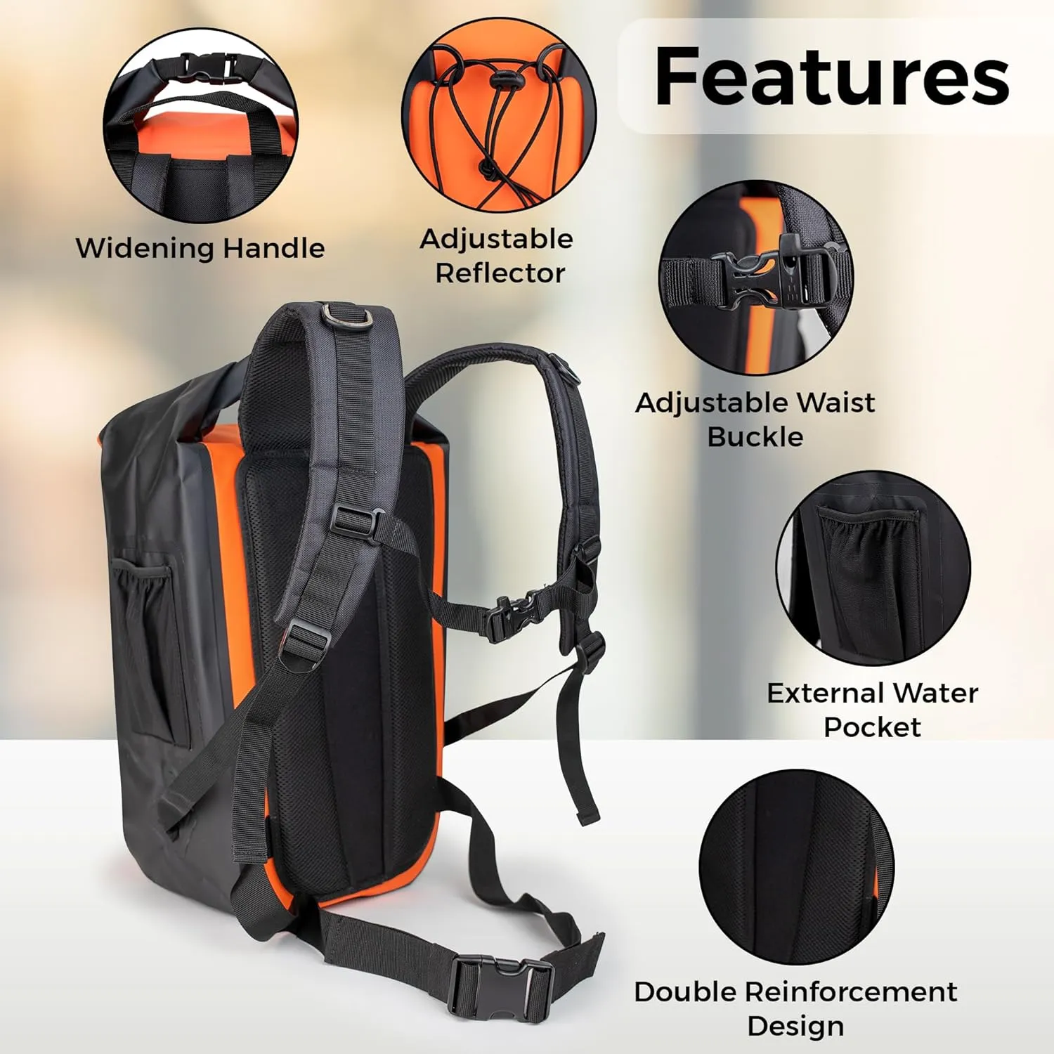 Waterproof Backpack –Dry Bag Backpack with Roll Top Closure – Hiking – Dry Sack for Kayaking (Blackberry Black, 25 Liter)
