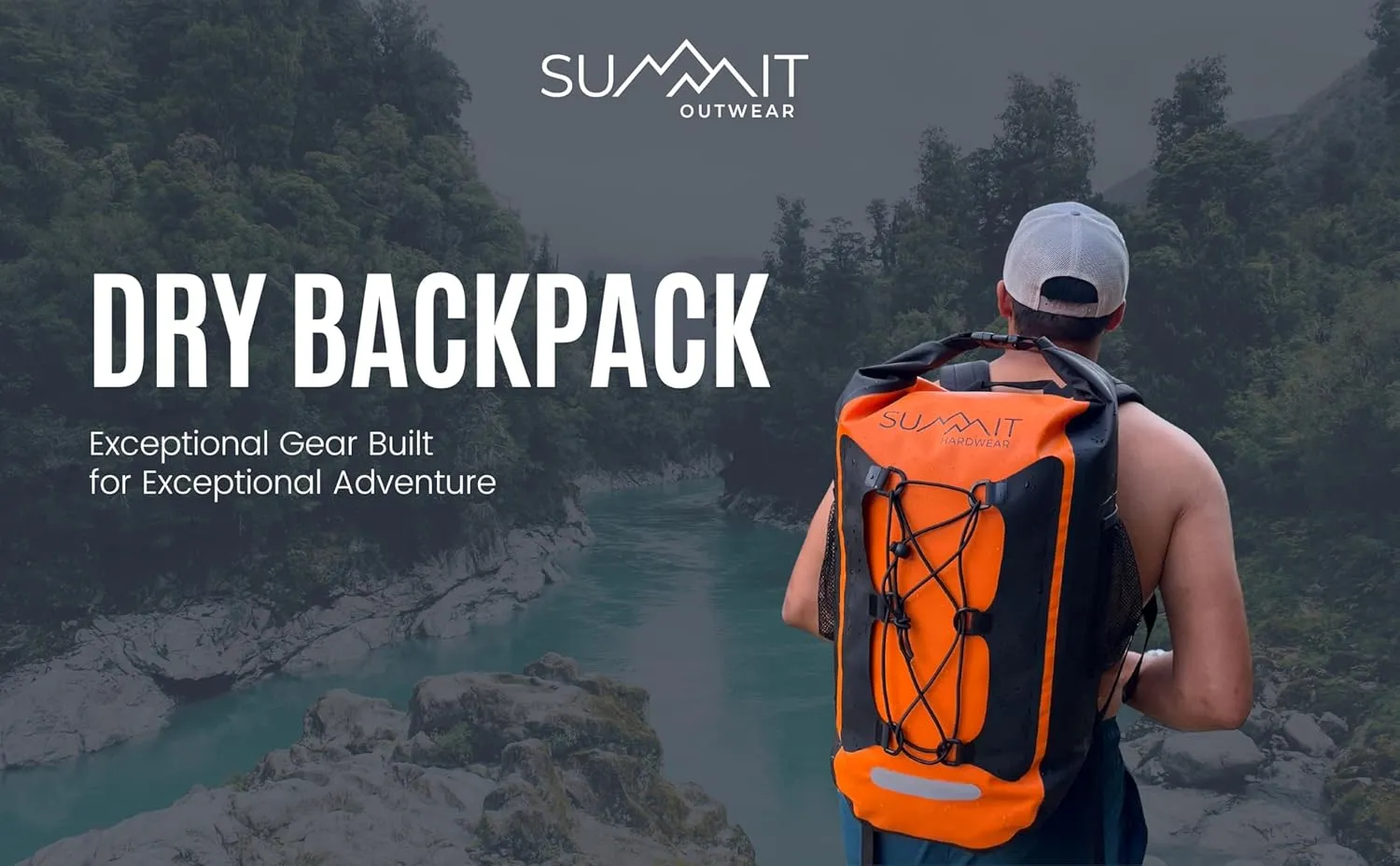 Waterproof Backpack –Dry Bag Backpack with Roll Top Closure – Hiking – Dry Sack for Kayaking (Blackberry Black, 25 Liter)