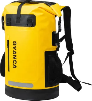 Waterproof Dry Bag Backpack for Kayaking, Roll Top Kayak Dry Backpack, Floating Outdoor Dry Sack Boating Sailing Canoeing Rafting Fishing Camping 55L Yellow