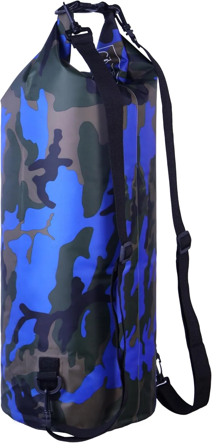 Waterproof Dry Bag Combo 5-30L Roll Top Dry Storage Bag Backpack for Kayaking Boating Beach Camping Travel Fishing, w/Phone Case & Collapsible Water Bottle & Sunglasses & Ear Band,Blue 30L