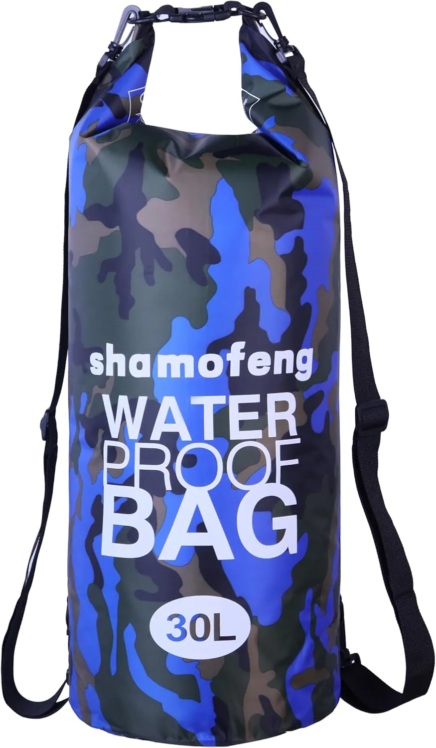 Waterproof Dry Bag Combo 5-30L Roll Top Dry Storage Bag Backpack for Kayaking Boating Beach Camping Travel Fishing, w/Phone Case & Collapsible Water Bottle & Sunglasses & Ear Band,Blue 30L