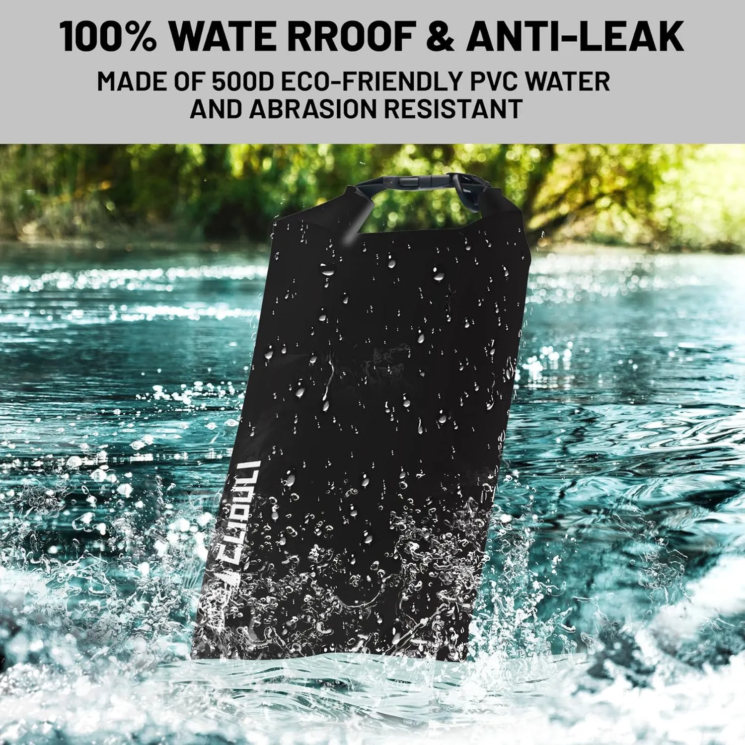 Waterproof Dry Bag,Roll Top Black Small Waterproof Backpack 2L/5L/10L/20L/30L/40L Floating Lightweight Bags for Kayaking, Boating, Fishing, Swimming Camping