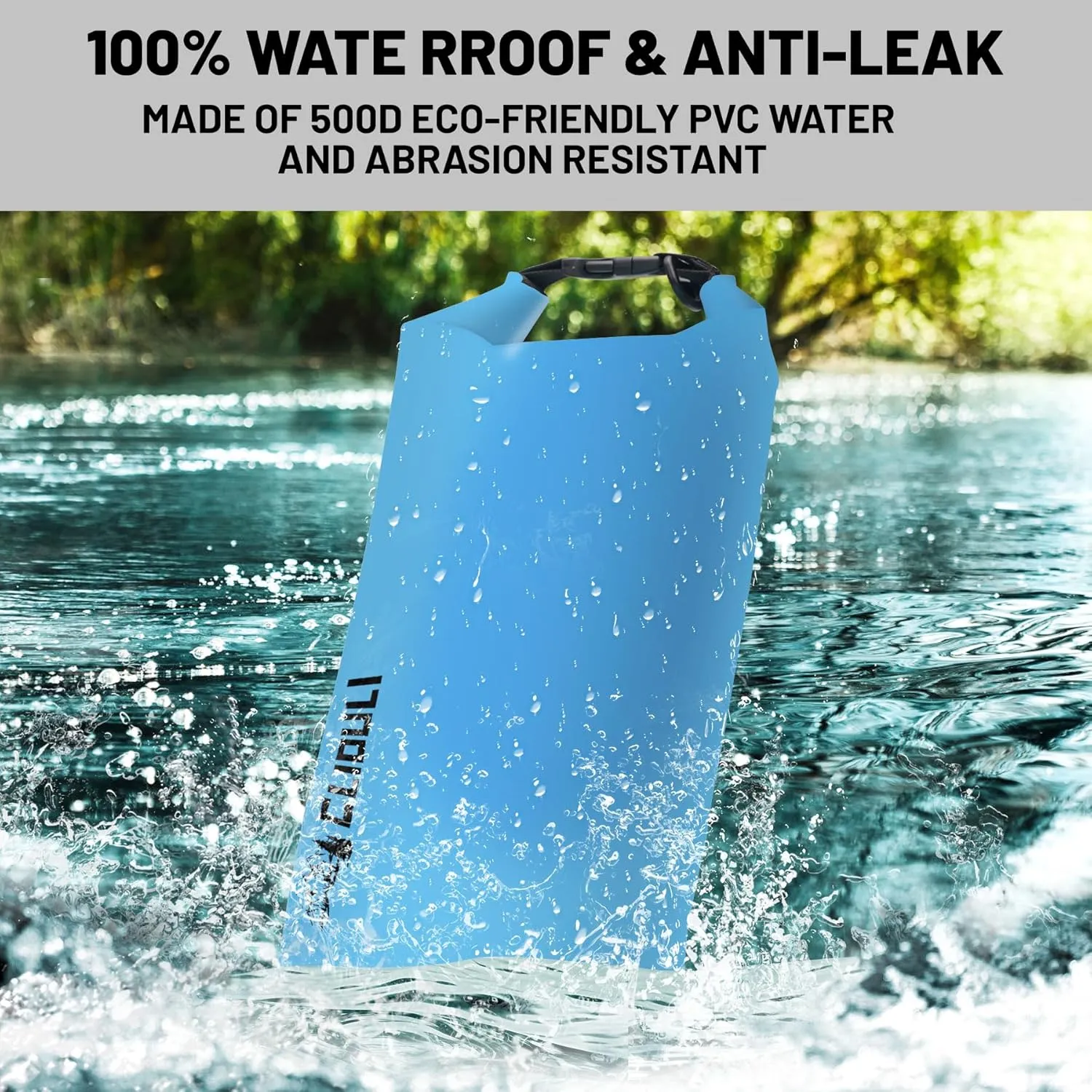 Waterproof Dry Bag,Roll Top Blue Small Waterproof Backpack 2L/5L/10L/20L/30L/40L Floating Lightweight Bags for Kayaking, Boating, Fishing, Swimming Camping with Waterproof Phone Case