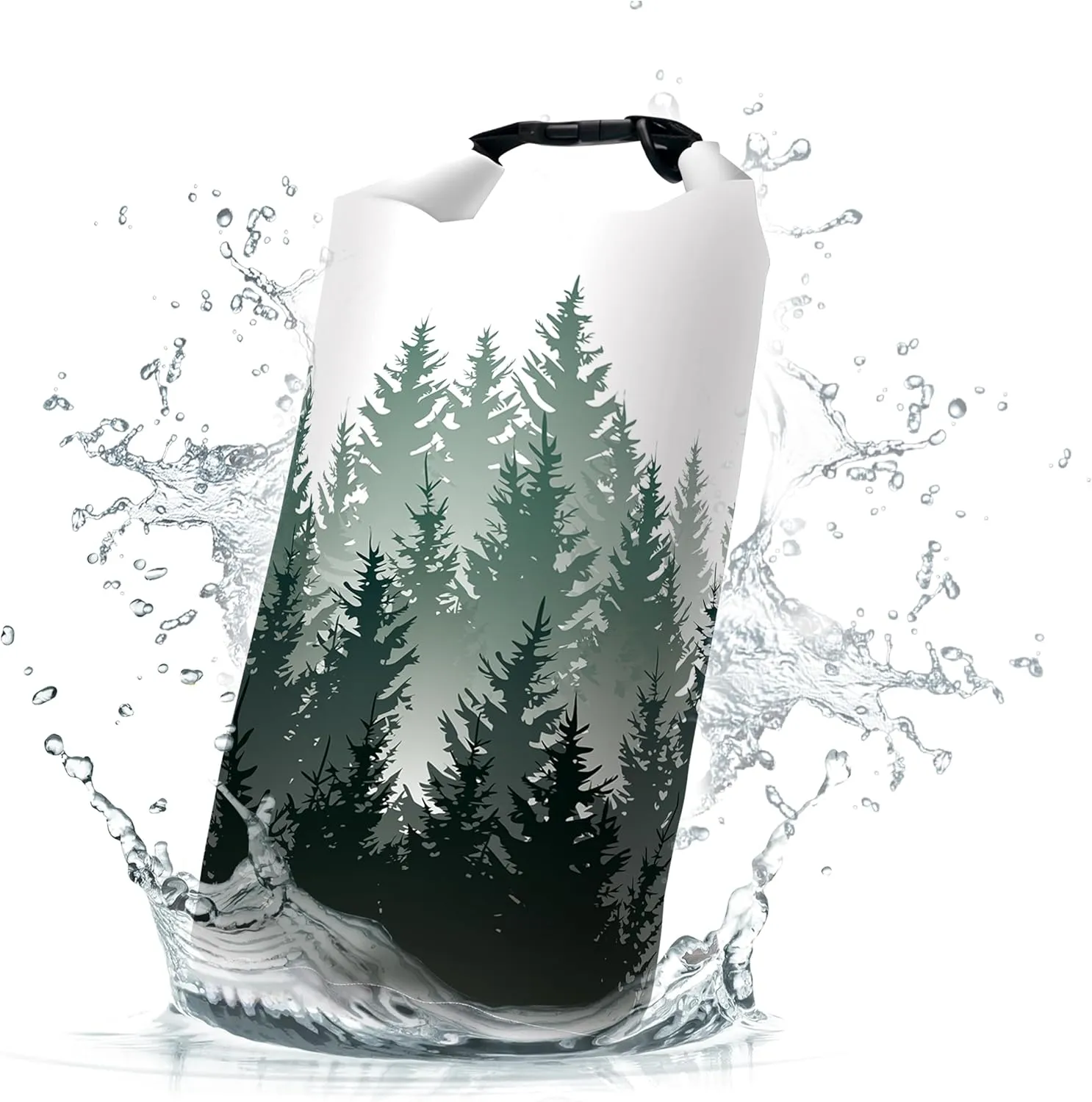 Waterproof Dry Bag,Roll Top Green Forest Waterproof Backpack 5L/10L/20L Floating and Lightweight Bags for Kayaking, Boating, Fishing, Swimming and Camping