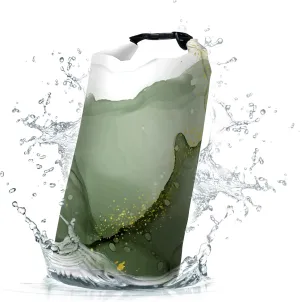 Waterproof Dry Bag,Roll Top Sage Green Marble Small Waterproof Backpack 5L/10L/20L Floating and Lightweight Bags for Kayaking, Boating, Fishing, Swimming and Camping