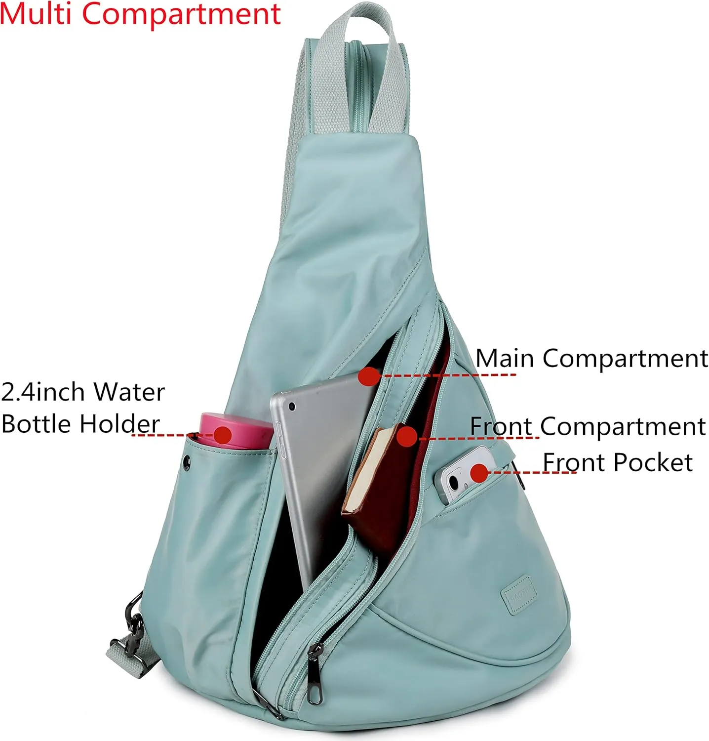 Waterproof Nylon Sling Backpack for Women Convertible Crossbody bag Casual Backpack Purse for Outdoor Travel Hiking XB-10