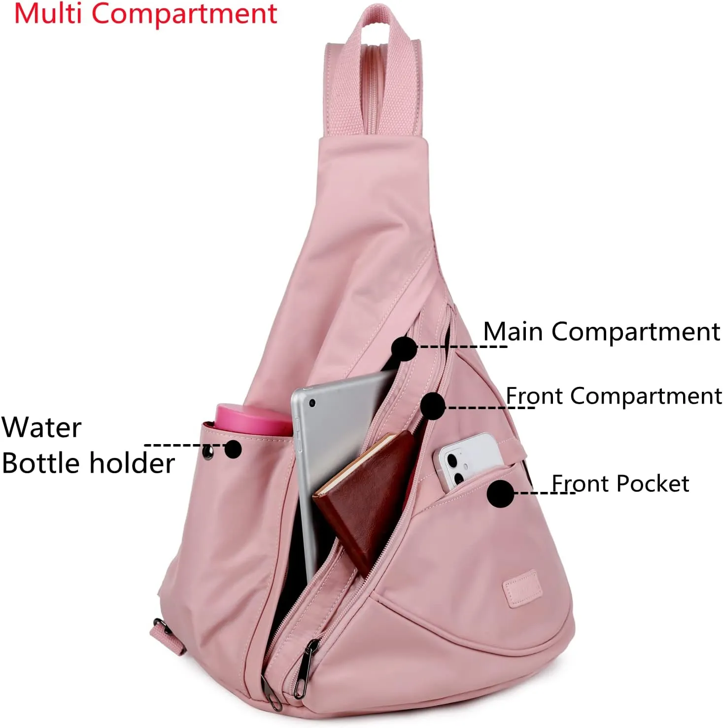 Waterproof Nylon Sling Backpack for Women Convertible Crossbody bag Casual Backpack Purse for Outdoor Travel Hiking XB-10